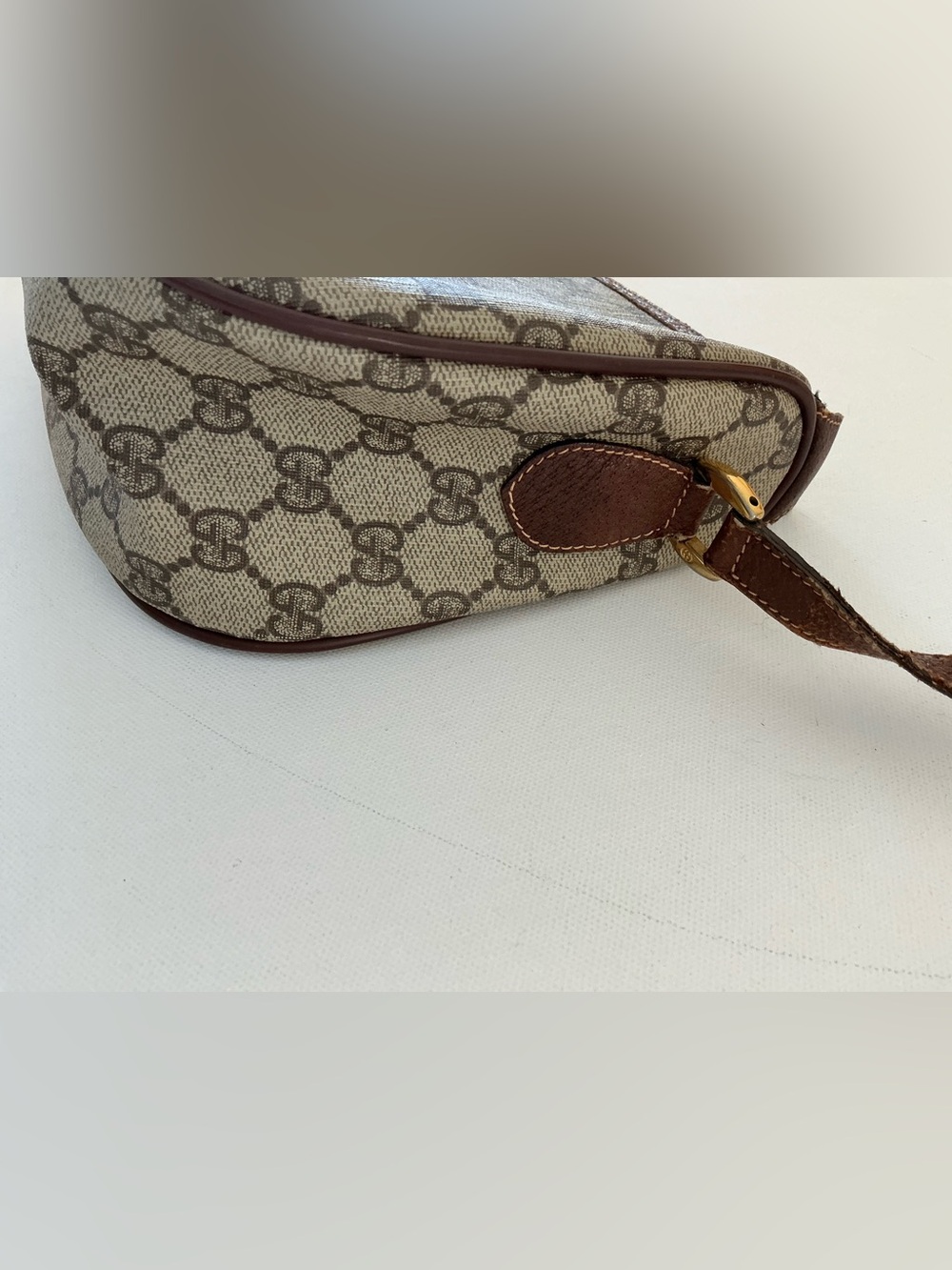 Gucci Vintage Gucci GG Supreme Crossbody Bag Web Stripe Monogram Shoulder Bag - Picture 9 of 16
